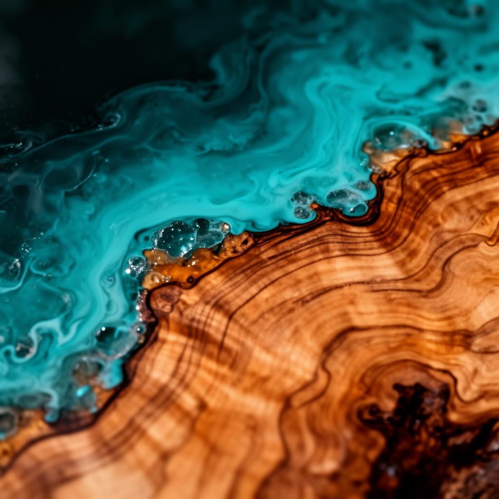 Close-up of resin and wood texture