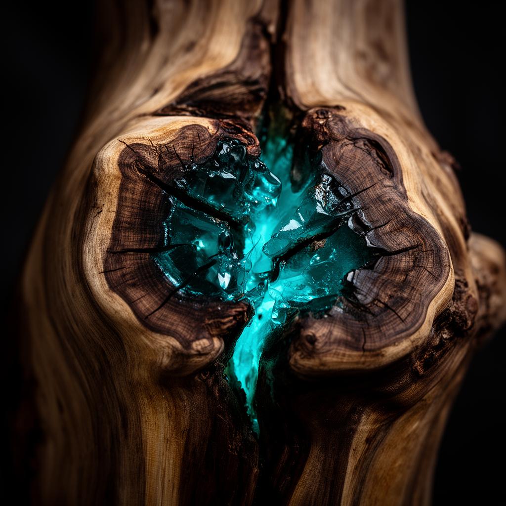 Close-up of resin and wood texture