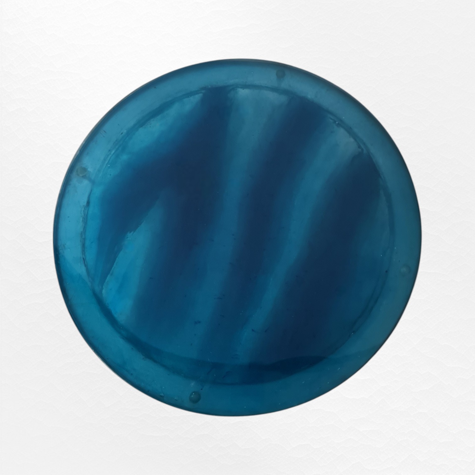 Tidal Veil round resin table with flowing blue wave design that shifts color in the light — view 2